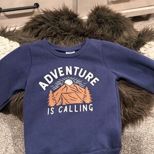 Adventure Is Calling Kids Blue Sweatshirt